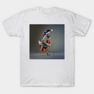 Pug Dog Jester Clown & Cane T-Shirt